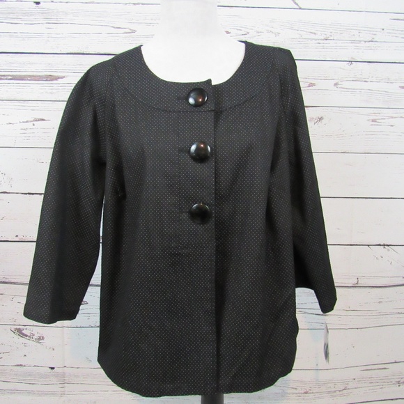 NWT Style & Co Woman black white dotted jacket - Picture 1 of 5